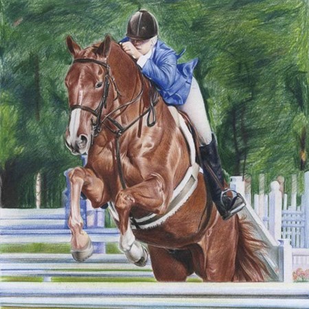 Hand Drawn Color Pencil Sketch of Horse Riding from A Photo - myDaVinci